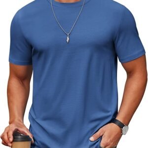 Dazzling Blue Men's T Shirt Short Sleeve Cotton Blend T-Shirts