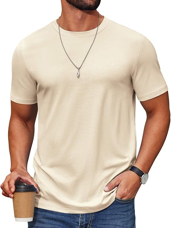 Warm Taupe Men's T Shirt Short Sleeve Cotton Blend T-Shirts