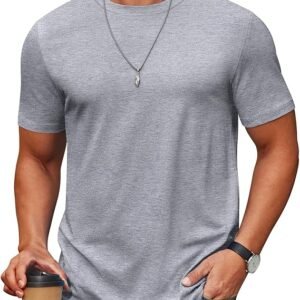 Light Grey Men's T Shirt Short Sleeve Cotton Blend T-Shirts